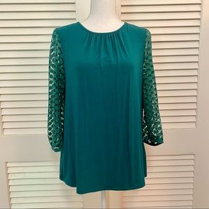 Boden size 8 sheer polka dot sleeve blouse